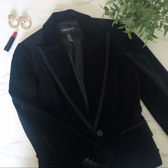 Club Monaco Dark Velvet Blazer - Picture 1 of 8